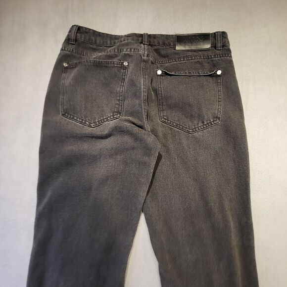 Boohoo Man Mens 32x30 Black Straight Leg Distressed Denim Button Fly - Picture 10 of 12